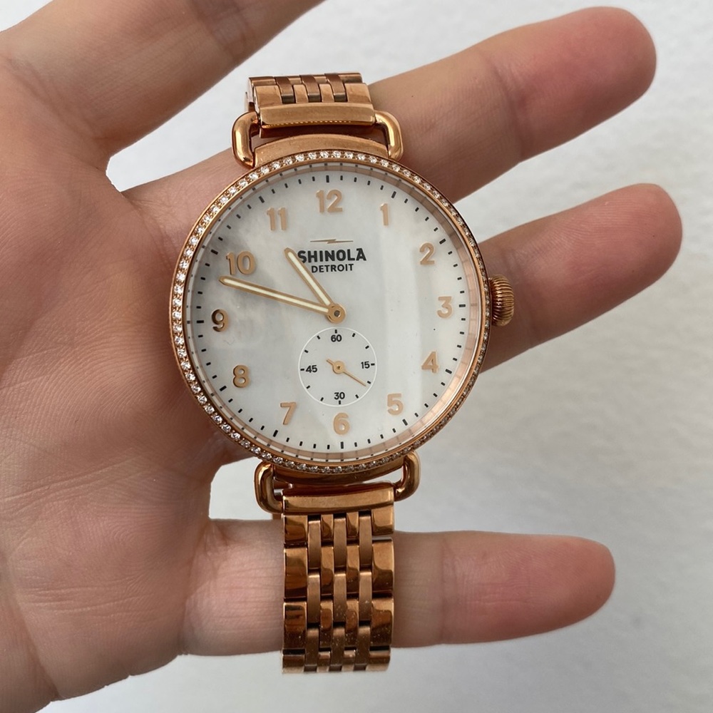 Shinola Canfield Rose Gold Diamond 38mm. LIKE NEW. WORN ONLY A FEW TIMES.